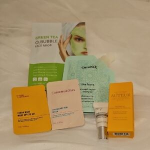 Amika Blue Repair Mask with Green Tea Face Mask Beauty Bundle